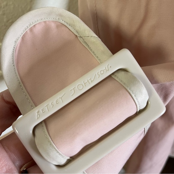 Betsey Johnson Light Pink Trench Coat coquette corset swing twirl sz L jacket - Picture 9 of 16